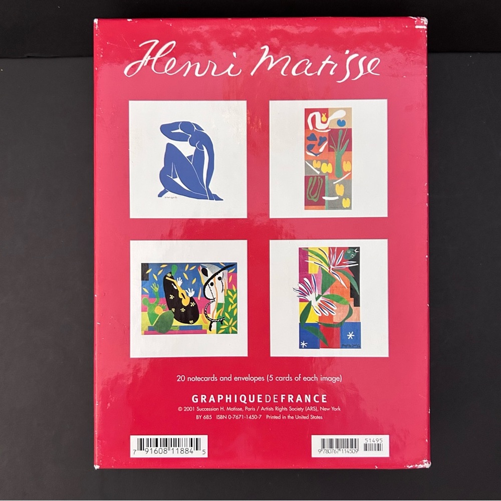 HENRI MATISSE art cards (20 notecards and envelopes)